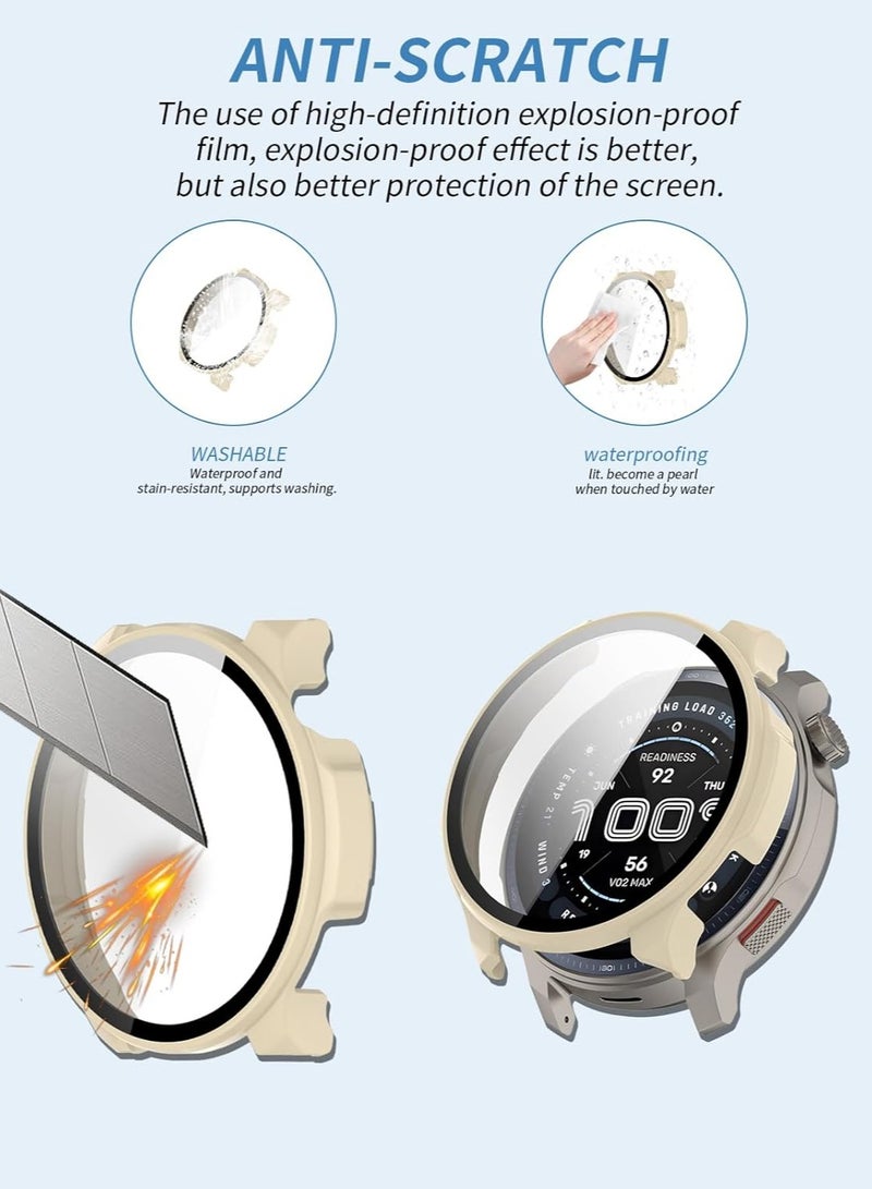 general (2-Pack) Amazfit Balance 2 Smartwatch Protective Case, Hard PC Case with 9H Tempered Glass Screen Protector, Full Coverage Integrated - Image 5