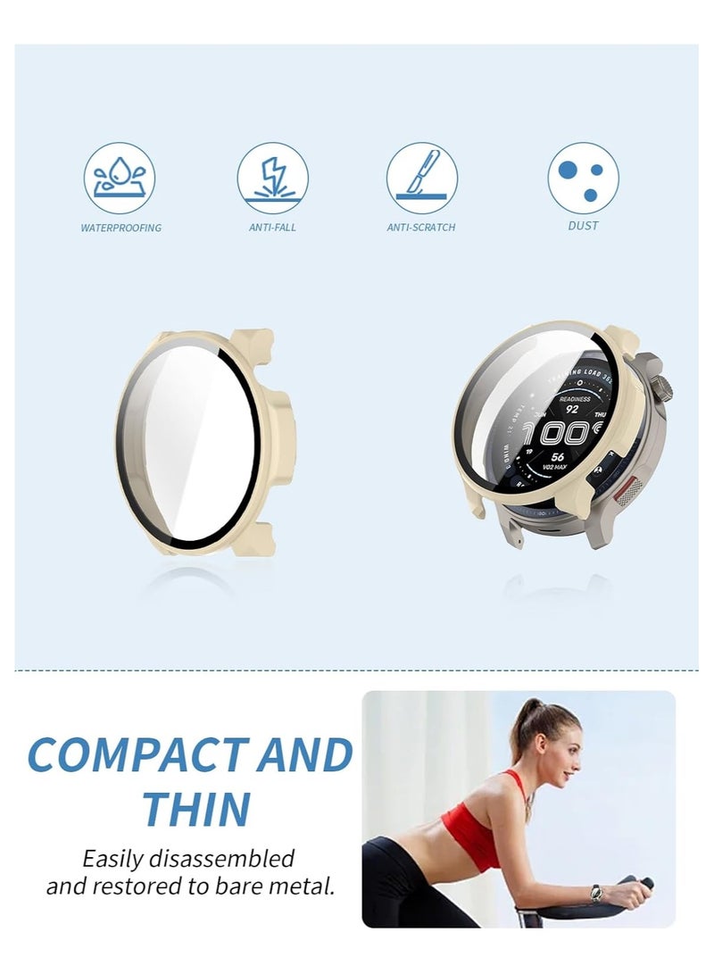 general (2-Pack) Amazfit Balance 2 Smartwatch Protective Case, Hard PC Case with 9H Tempered Glass Screen Protector, Full Coverage Integrated - Image 4