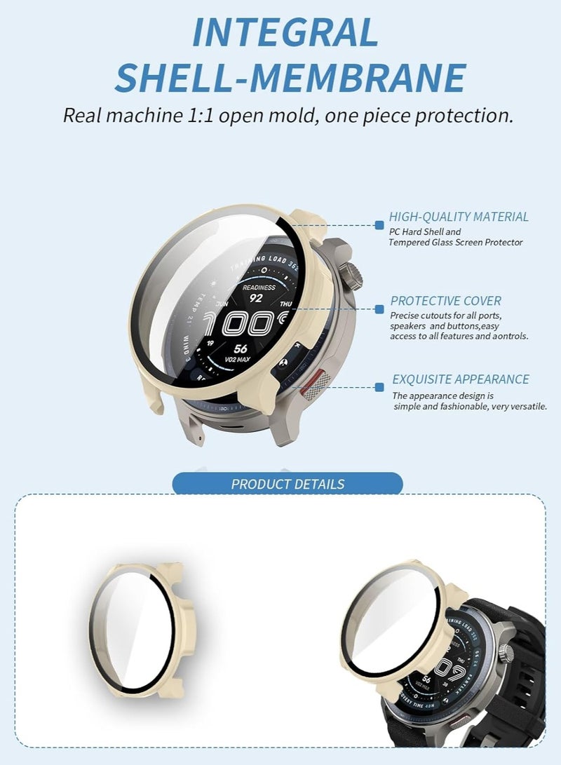 general (2-Pack) Amazfit Balance 2 Smartwatch Protective Case, Hard PC Case with 9H Tempered Glass Screen Protector, Full Coverage Integrated - Image 2