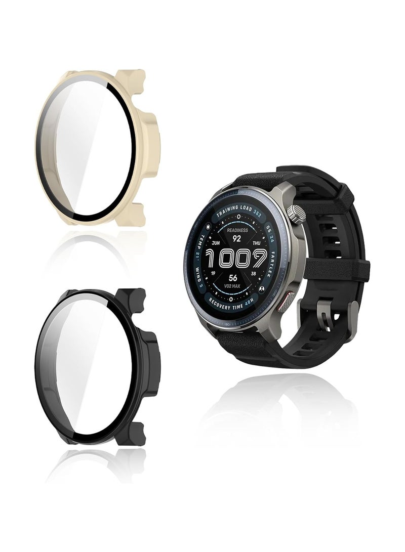 general (2-Pack) Amazfit Balance 2 Smartwatch Protective Case, Hard PC Case with 9H Tempered Glass Screen Protector, Full Coverage Integrated - Image 1