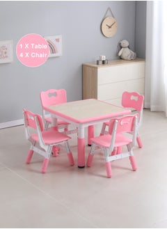 Pink(1 Square Table/4 Chair)