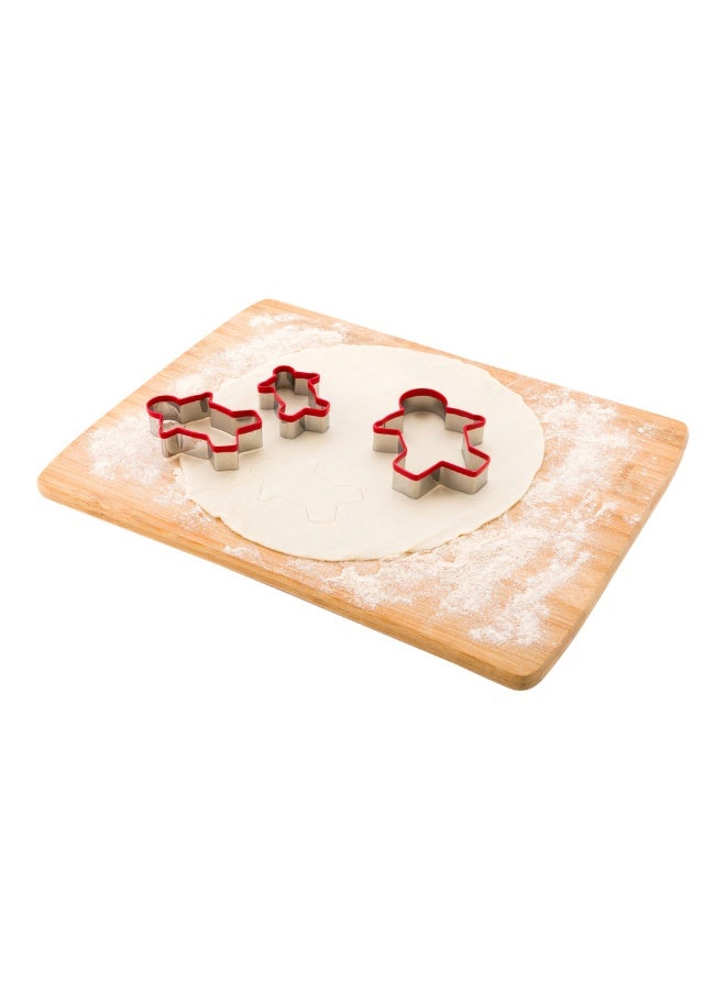 Restaurantware Pastry Tek 3-Piece Gingerbread Man Cookie Cutters, 1 Comfort Grip Gingerbread Cookie Cutter - Multiple Sizes, 3-Piece Set, Red Metal Cookie Cutters Gingerbread, Precise Cuts, - Image 2