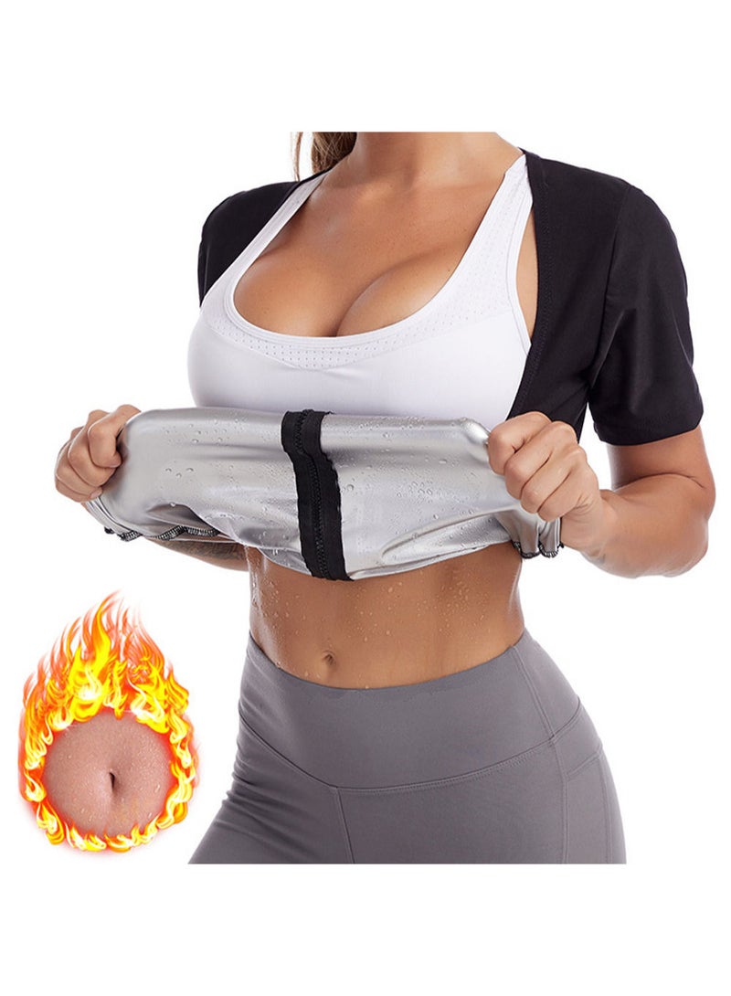 Sauna Suit for Women Weight Loss Sauna Shirt for Women Sweat Suit Waist Trainer Vest Fitness Body Shaper Zipper