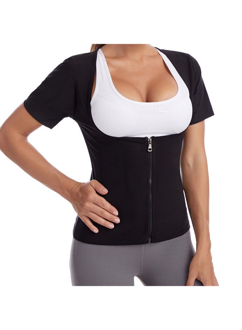 Sauna Suit for Women Weight Loss Sauna Shirt for Women Sweat Suit Waist Trainer Vest Fitness Body Shaper Zipper
