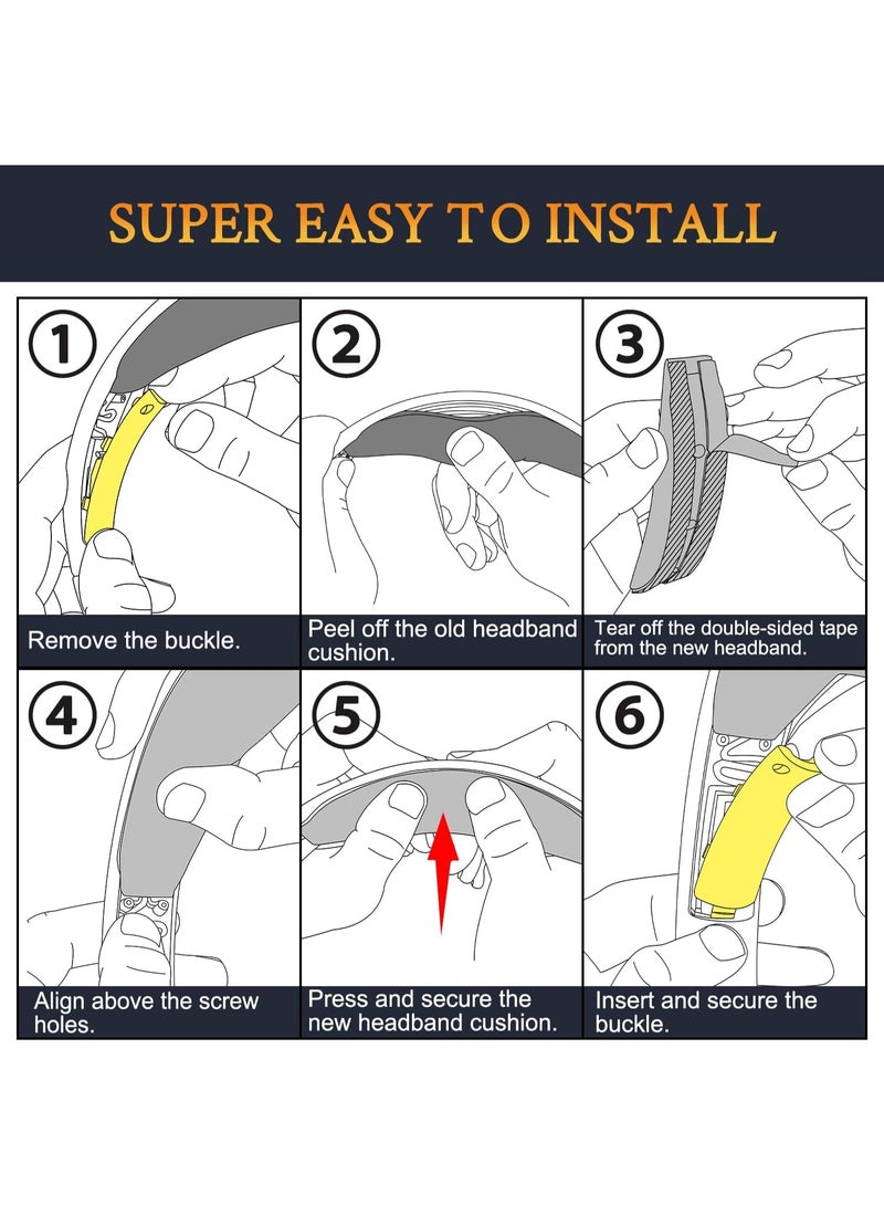 QIRG Headband Cover for Anker Soundcore H30i Headphones, Replacement Headstrap Pad Repair Part (Black) - Image 5