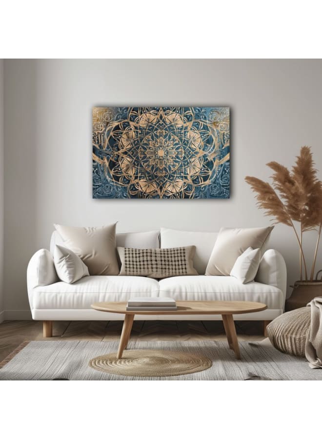 هوم جاليري لوحة فنية جدارية مطبوعة على قماش بتصميم ماندالا فاخر - Image 1