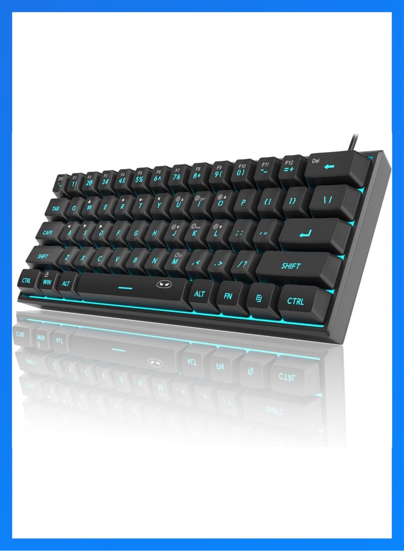 MageGee 60% Gaming Keyboard,Waterproof Ultra-Compact Mini 61 Keys Keyboard RGB Backlit Portable Computer Keyboard for Mac Windows Laptop Xbox PS PC (Black) - Image 1