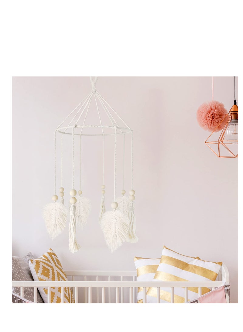 Boho Crib Mobile,Neutral Baby Crib Mobile,Baby Mobile for Crib,Boho Nursery Decor,Handmade Baby Mobile,Baby Ceiling Mobile Baby Nursery Decoration - Image 3