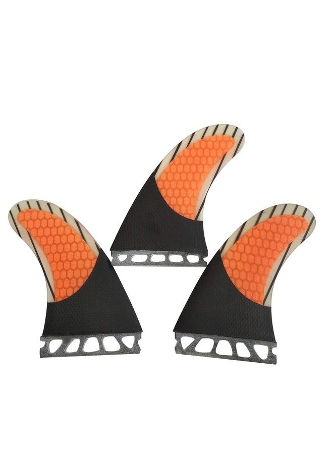 UP SURF Surfboard fins Future G7/G5 Honeycomb+Carbon+Fiberglass Tri fins (Orange G7) - Image 2