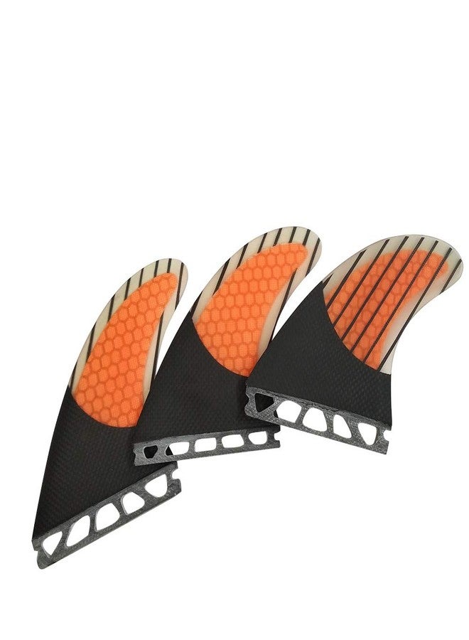UP SURF Surfboard fins Future G7/G5 Honeycomb+Carbon+Fiberglass Tri fins (Orange G7) - Image 1