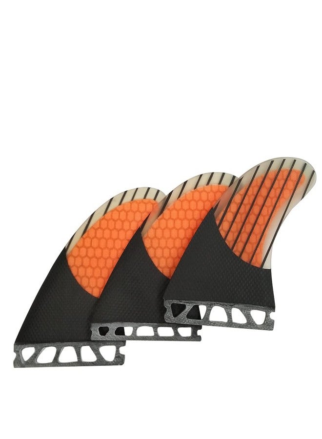 UP SURF Surfboard fins Future G7/G5 Honeycomb+Carbon+Fiberglass Tri fins (Orange G7) - Image 3