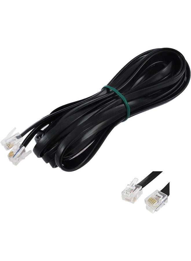 melfi Melfi Usa/Usa Type Phone Cord Telephone Line Extension Cord Cable Wire Male To Male 3-Meter With 4 Core Cable Black  - Image 1