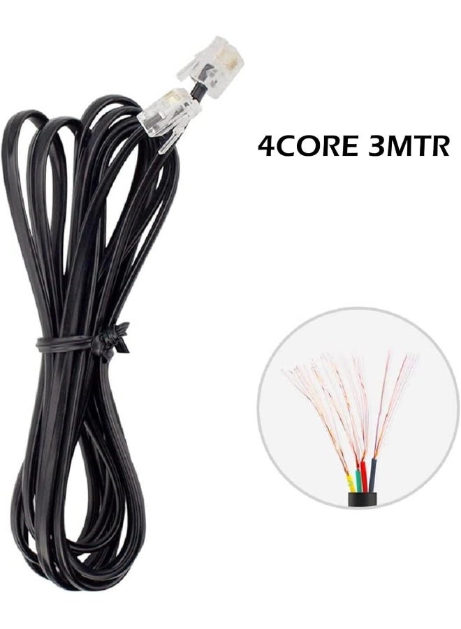 melfi Melfi Usa/Usa Type Phone Cord Telephone Line Extension Cord Cable Wire Male To Male 3-Meter With 4 Core Cable Black  - Image 2