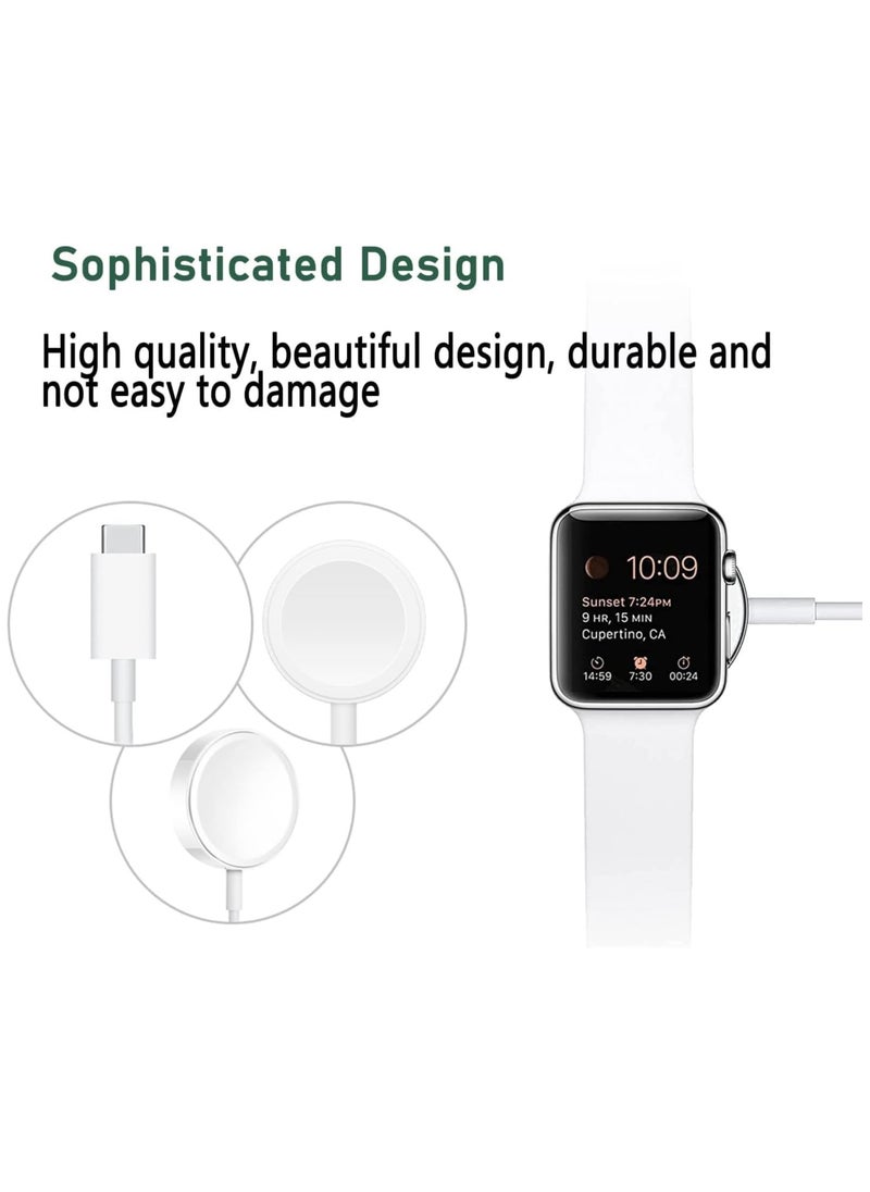 TecV - Upgraded for Apple Watch Magnetic Fast Charger to USB-C Cable (1m/Portable) Magnetic Wireless Charging Compatible with Apple Watch Series 8/7/6/SE/5/4/3/2/1 - Image 1
