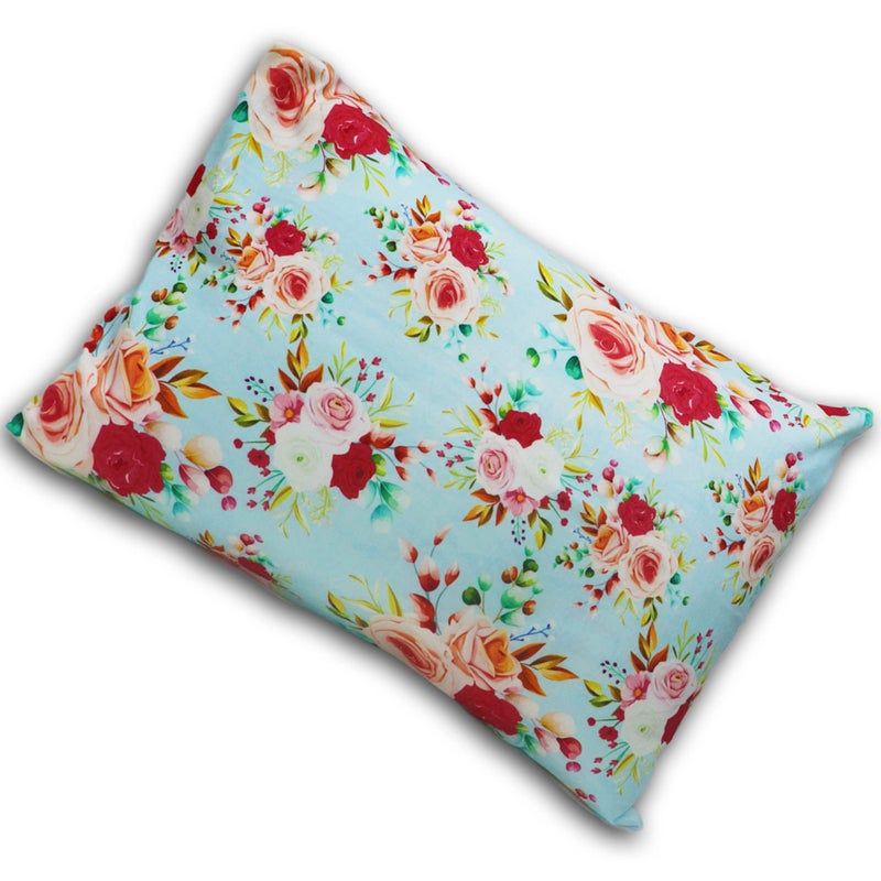 KRADYL KROFT Toddler Pillow with 100% Cotton Removable Cover - 20 X 15 Inches | Children Pillows | Baby Pillows - Floral Blu - Image 2