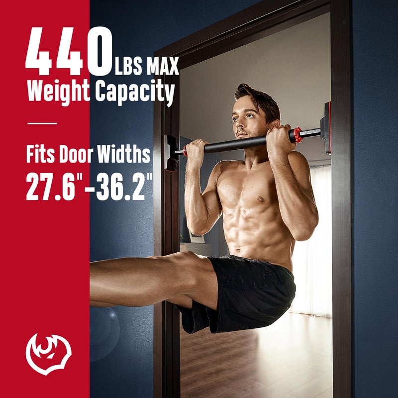 FitBeast Pull Up Bar for Doorway, Strength Training Pullup Bar with No Screws, Chin Up Bar with Adjustable Width Locking Mechanism, Doorway Pull Up Bar Max Load 440lbs for Home Gym - Image 2