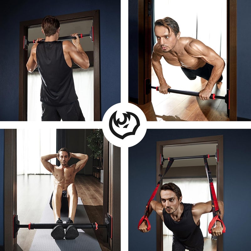 FitBeast Pull Up Bar for Doorway, Strength Training Pullup Bar with No Screws, Chin Up Bar with Adjustable Width Locking Mechanism, Doorway Pull Up Bar Max Load 440lbs for Home Gym - Image 5