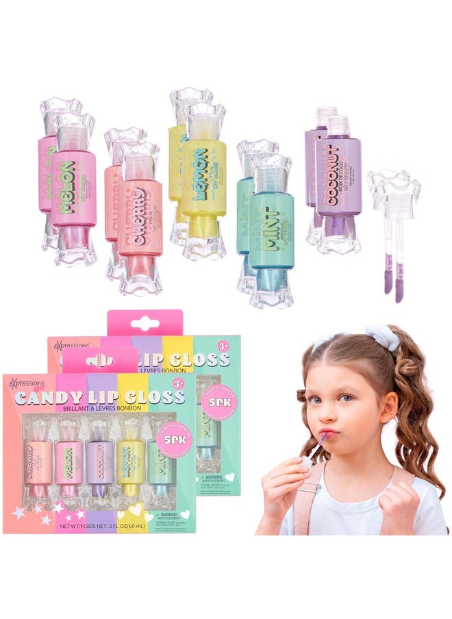 Expressions Expressions 10pc Candy Lip Gloss Set - Fruity Flavored Lip Gloss For Girls, 12mL Lip Gloss Tubes w/Precision Applicator, Safe and Non-Toxic Lip Gloss Gift Set For Girls  - Image 1