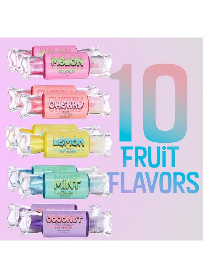 Expressions Expressions 10pc Candy Lip Gloss Set - Fruity Flavored Lip Gloss For Girls, 12mL Lip Gloss Tubes w/Precision Applicator, Safe and Non-Toxic Lip Gloss Gift Set For Girls  - Image 2