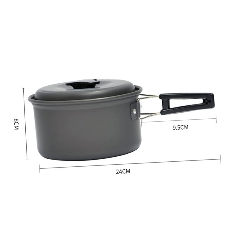 Lightweight Camping Cookware Nonstick Pot Folding Pan For Camping Cooking Black - Image 4