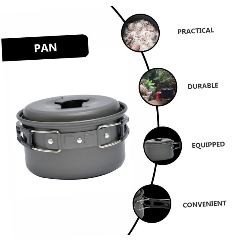 Lightweight Camping Cookware Nonstick Pot Folding Pan For Camping Cooking Black - Image 5