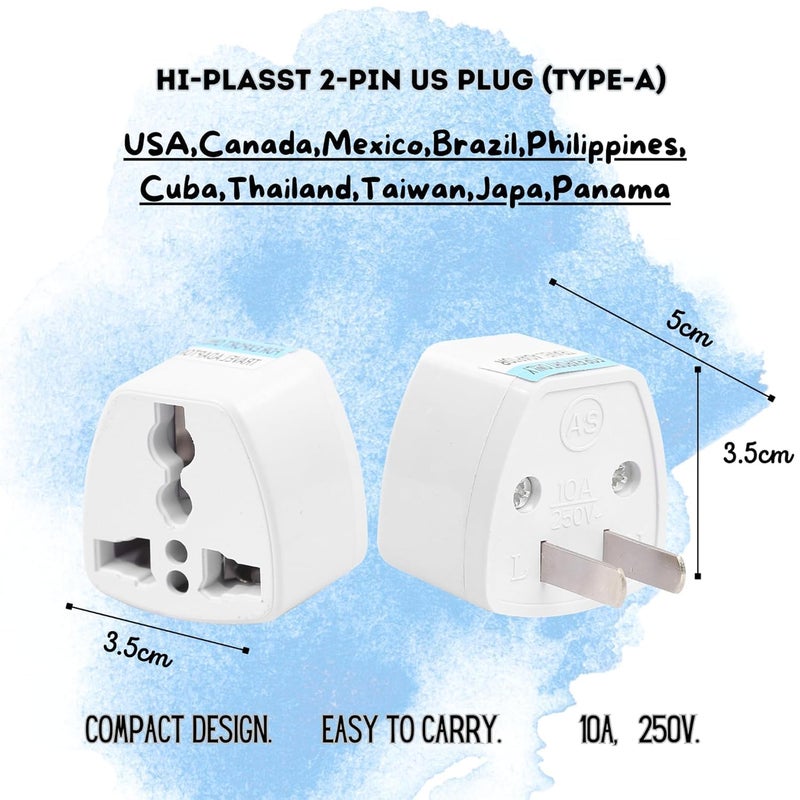 5pcs TypeA US Converter Plug India to Canada Converter Plug Universal Travel Adapter for USA Canada Mexico Brazil Philippines Cuba Thailand Taiwan Japan Panama etc - Image 5