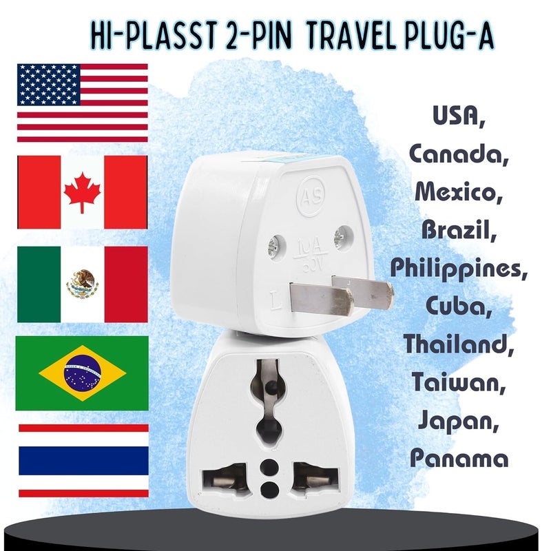 5pcs TypeA US Converter Plug India to Canada Converter Plug Universal Travel Adapter for USA Canada Mexico Brazil Philippines Cuba Thailand Taiwan Japan Panama etc - Image 3