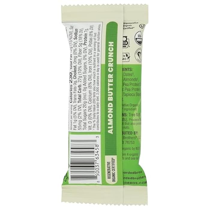 Bearded Brothers Organic Double Almond Butter Crunch Bar, 1.9 Oz - Image 4
