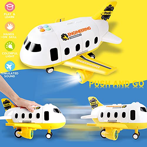Dwi Dowellin Construction Airplane Toys,Car Toys Set with Light and Sound，Great Birthday Gifts for 3 4 5 6 Years Old Boys (Medium) - Image 3