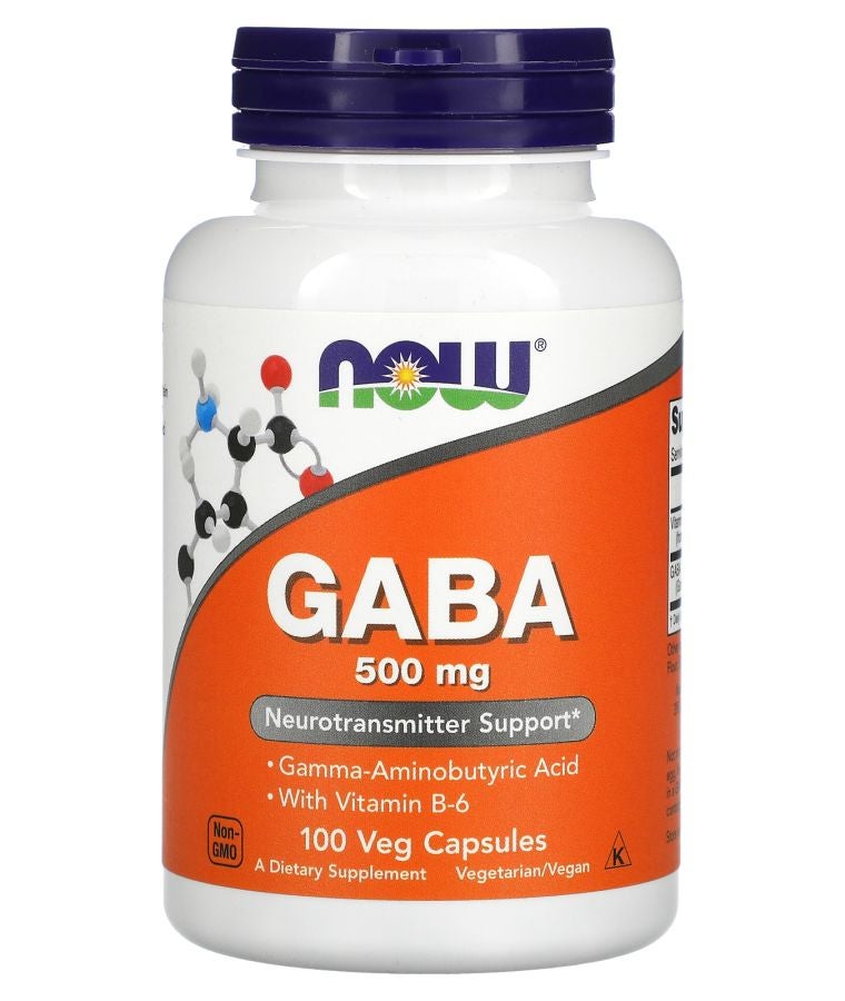now GABA with Vitamin B-6 500 mg 100 Veg Capsules