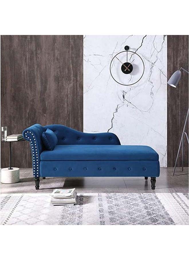 Al Home Serene Blue Velvet Chaise Longues Swedish Wood By Alhome 200x85 cm 
