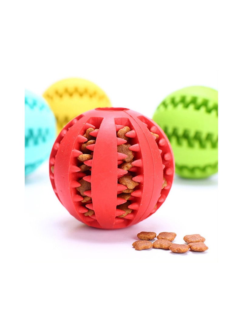 Elegant Dog Feeding and  Toy Ball Nontoxic Bite Resistant Ball for Pet Dogs Puppy Cat  Food Treat Feeder Chew Tooth Cleaning Exercise Game IQ Training 7CM  Pack of 1  Assorted. - Image 3
