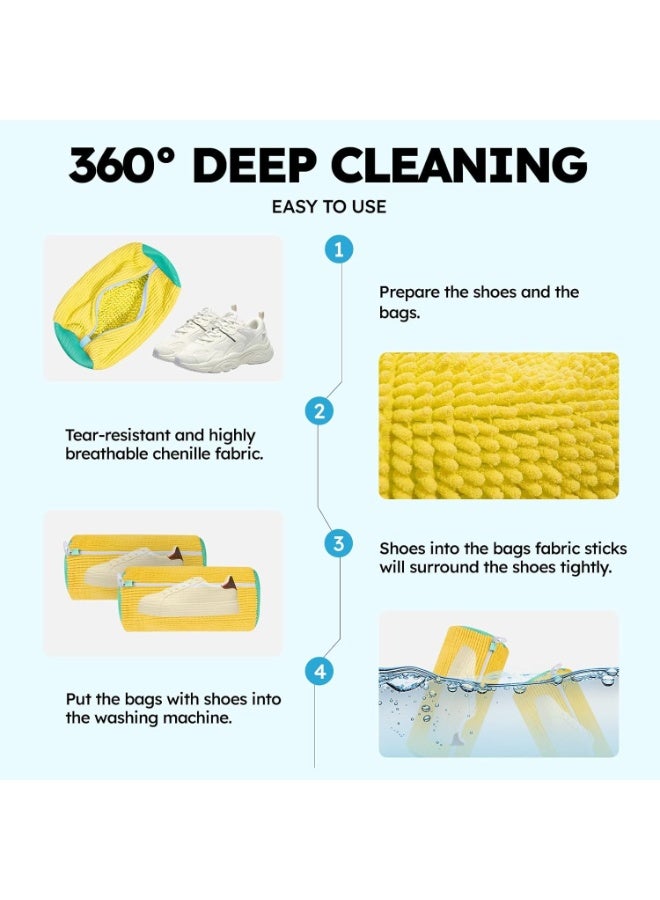Shoe Bag for Washing Machine - Reusable Shoe Cleaning Bag for Sneaker Tennis Shoes Unstain Cleaner Kit(2 Pcs) - Image 5