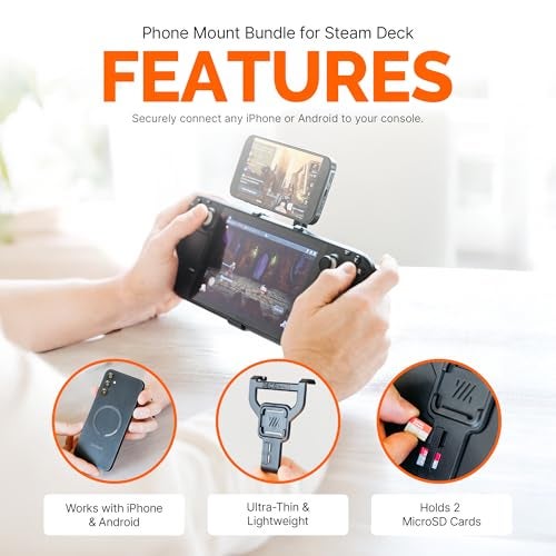 Mechanism Phone Mount Console Bundle for Steam Deck | Easily Connect Any iPhone or Android Using Our Phone Mount | Case Friendly Steam Deck Accessories | Deckmate - Image 2