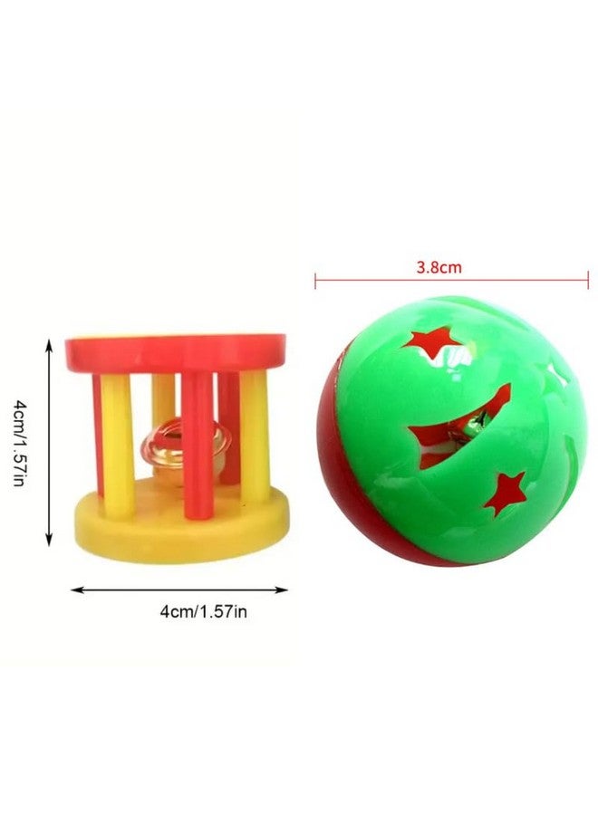 بت لعبة تفاعلية للحيوانات الأليفة بألوان متعددة لتدريب القطط على شكل كرة دوارة مصنوعة من البلاستيك المجوف ثنائي اللون لعبة رمي جرس دوار للقطط - Image 2