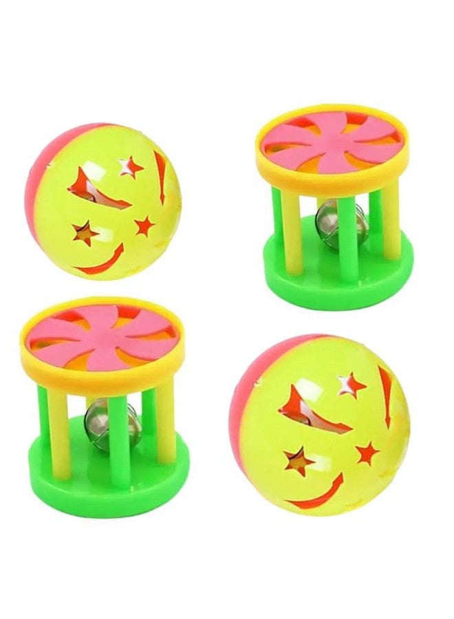 بت لعبة تفاعلية للحيوانات الأليفة بألوان متعددة لتدريب القطط على شكل كرة دوارة مصنوعة من البلاستيك المجوف ثنائي اللون لعبة رمي جرس دوار للقطط - Image 1