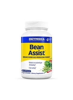 Enzymedica, Bean Assist, Fast-Acting Digestive Enzymes for Gas and Bloating, 30 Capsules