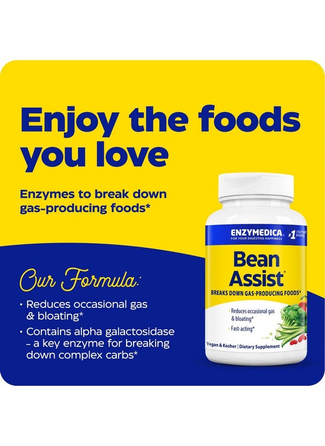 ENZYMEDICA - Enzymedica, Bean Assist, Fast-Acting Digestive Enzymes for Gas and Bloating, 30 Capsules - Image 1