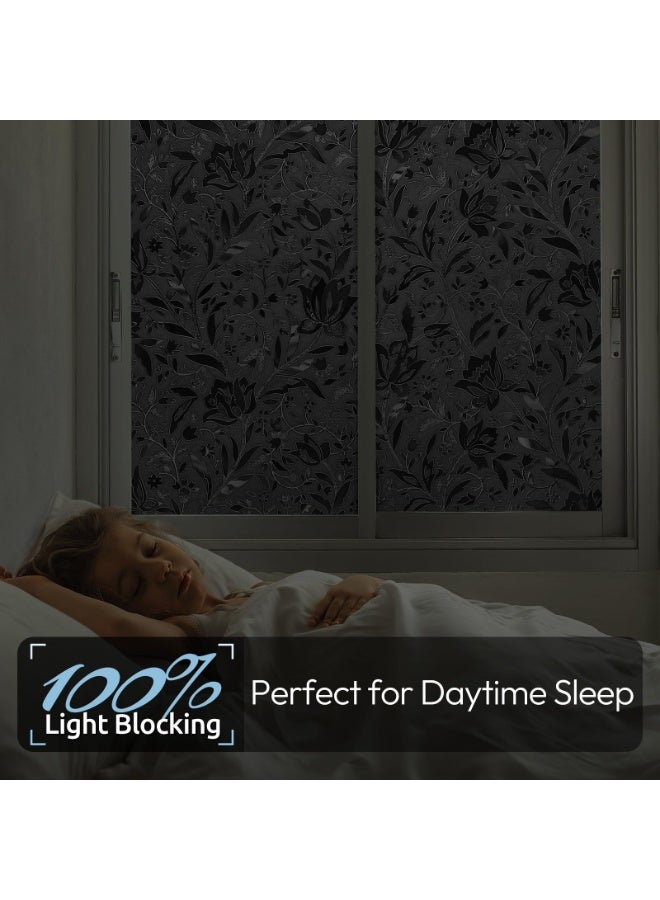 Blackout Window Film Total Blackout Privacy Heat Control Stained Glass Design, 90cm x 3m - Image 2