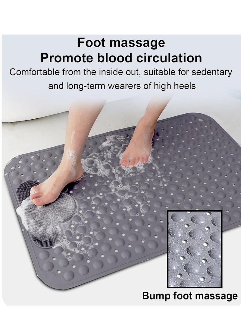 الرائد حصيرة استحمام، حصيرة حمام غير滑 مع أكواب شفط وفتحات تصريف، حصيرة فرك القدمين للحمام، تدليك القدمين، 40 سم × 70 سم (بيج) - Image 3