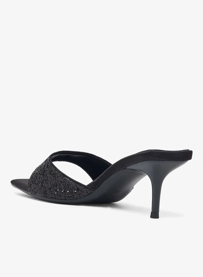 Ella Limited Edition Black Rhinestone Detail Sparkle High Heel Sandals for Women | Best Price UAE