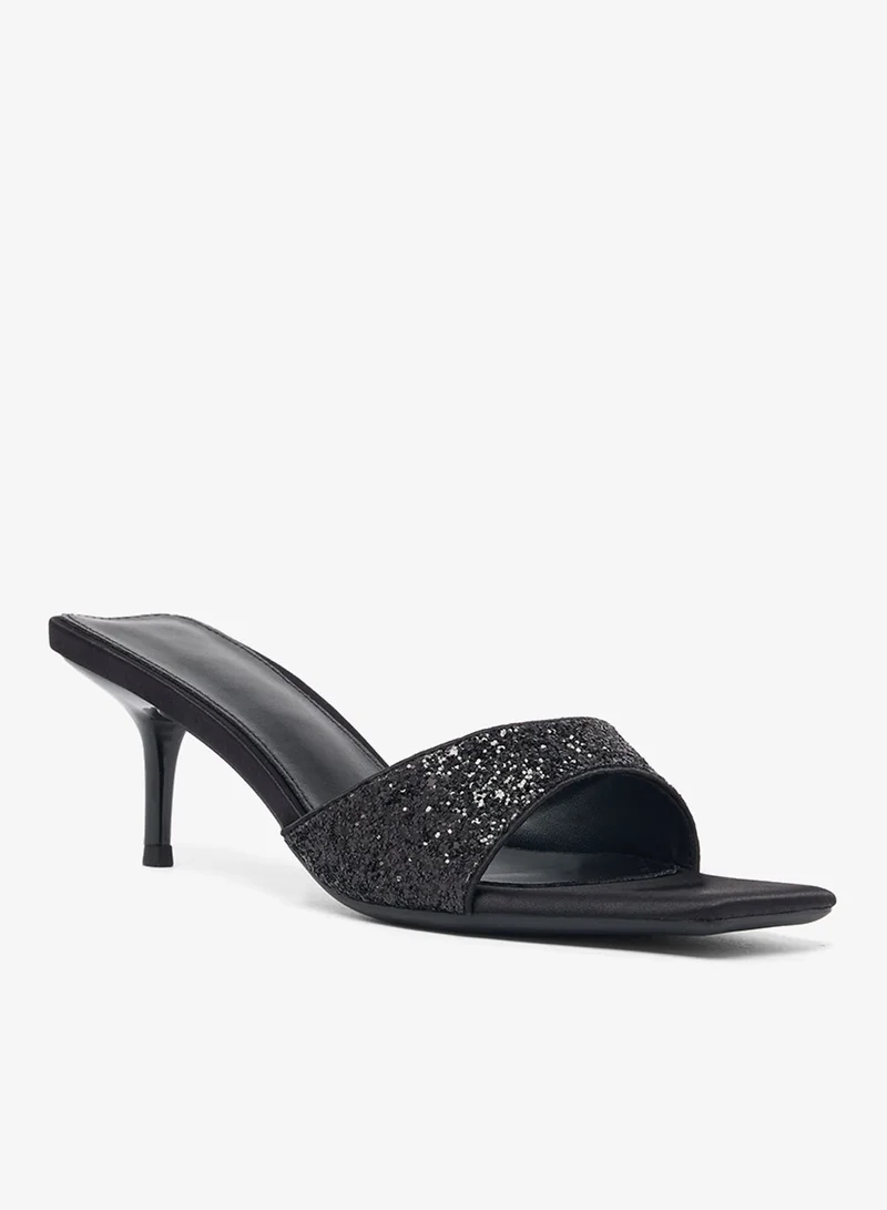 Ella Limited Edition Black Rhinestone Detail Sparkle High Heel Sandals for Women | Best Price UAE