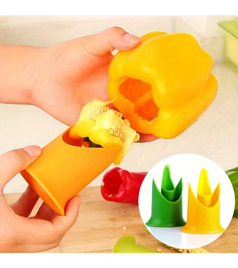 2 Piece Vegetable Corer And Seed Remover Kit For Peppers Cucumbers Avocados Pumpkins Heavy Duty ABS Plastic Easy To Clean Baking Grilling - Image 3