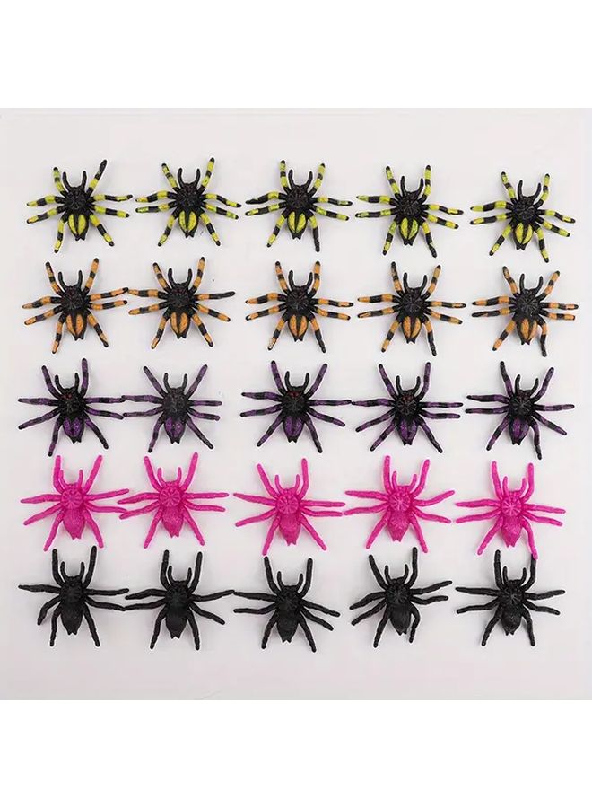 Model A04 Realistic Plastic Black Pink Orange Spider Decorations for Halloween Party Haunted House - Image 1