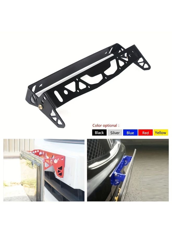 إطار لوحة ترخيص عالمي أسود من الألومنيوم قابل للتعديل والدوران لعشاق السيارات - Image 3