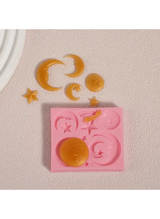 Model E 873 Star Moon Face Silicone Mold For Chocolate Fondant Cake Decor - Image 5