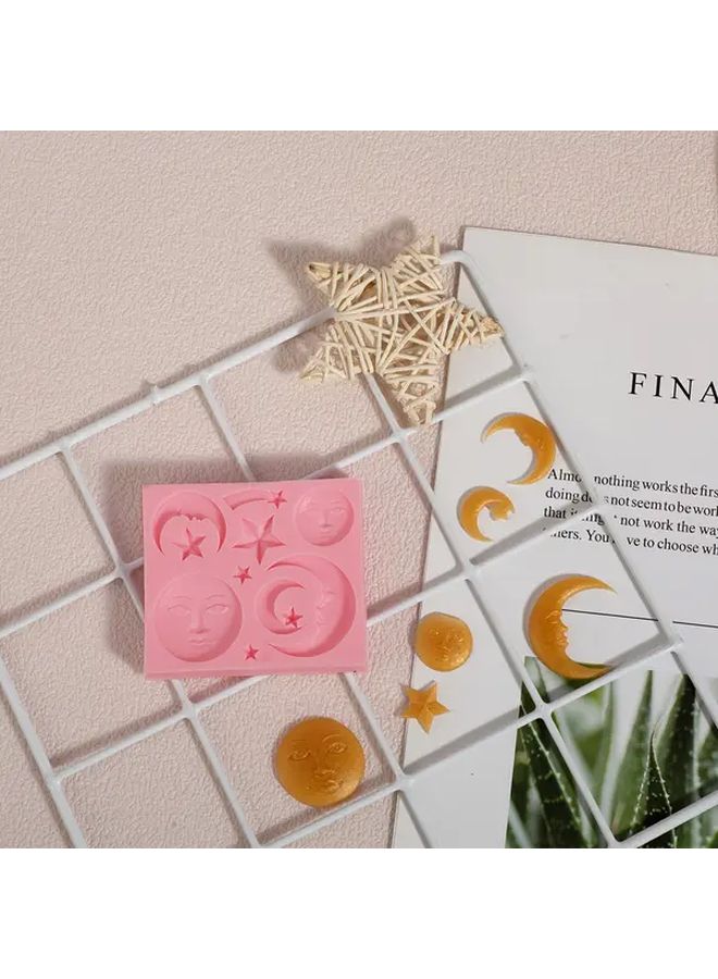 Model E 873 Star Moon Face Silicone Mold For Chocolate Fondant Cake Decor - Image 4