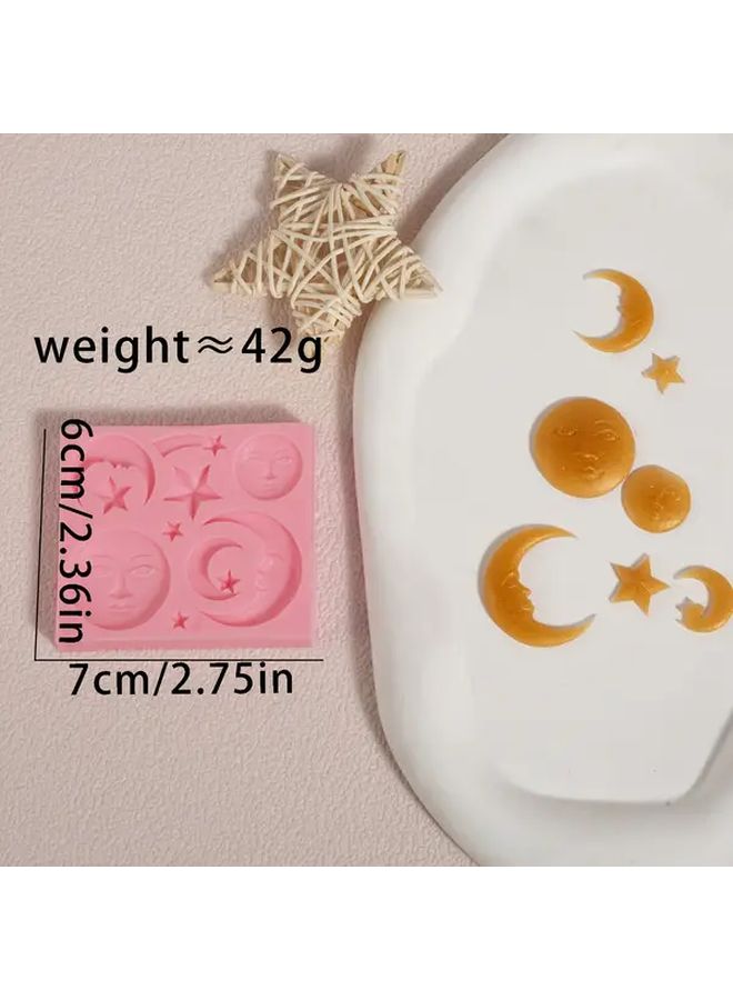 Model E 873 Star Moon Face Silicone Mold For Chocolate Fondant Cake Decor - Image 3