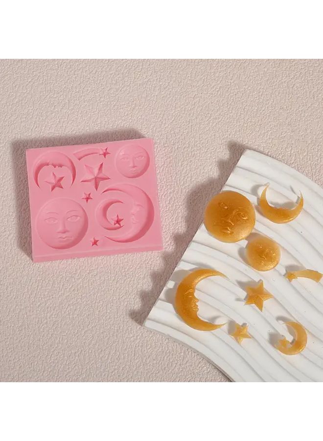 Model E 873 Star Moon Face Silicone Mold For Chocolate Fondant Cake Decor - Image 2