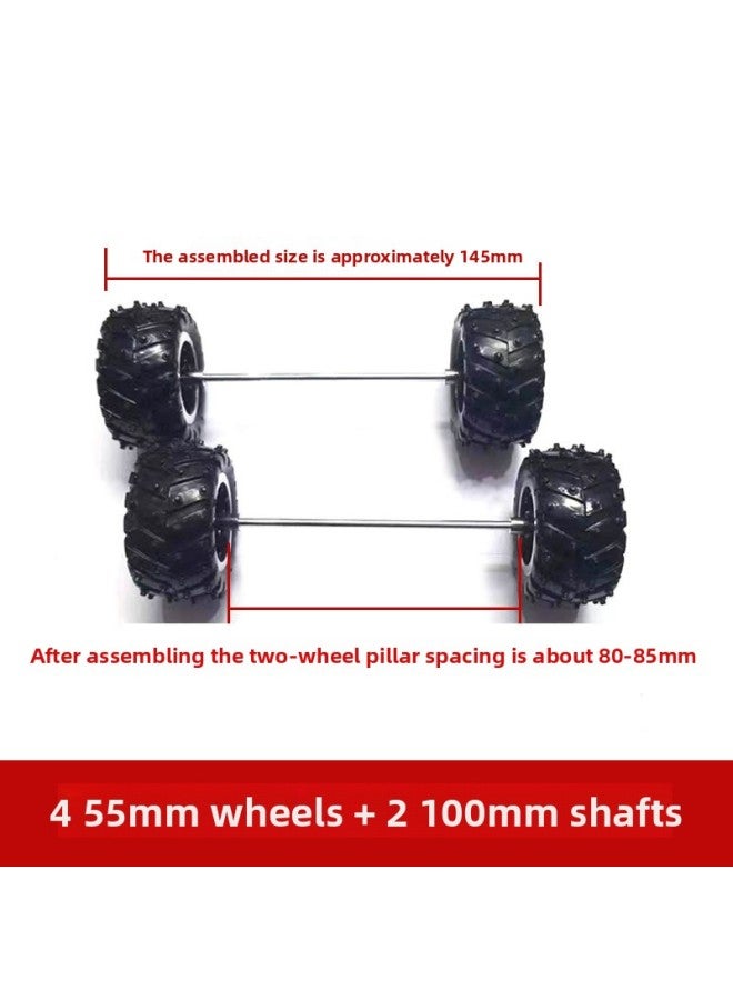 Off-road Four-wheel Drive Remote Control Toy Car Diy Parts 55*3mm Rubber Non-slip Wheels Non-slip Wheels Tires 
